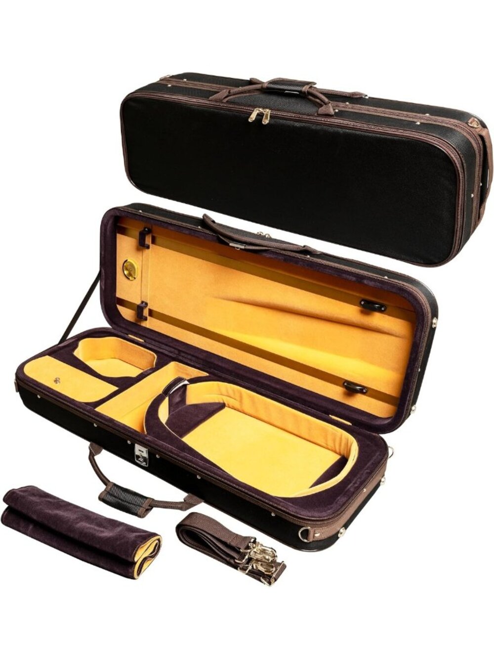 Lightweight Hard Viola Travel Case 4.5lb | Reflective Strips | Shoulder Straps